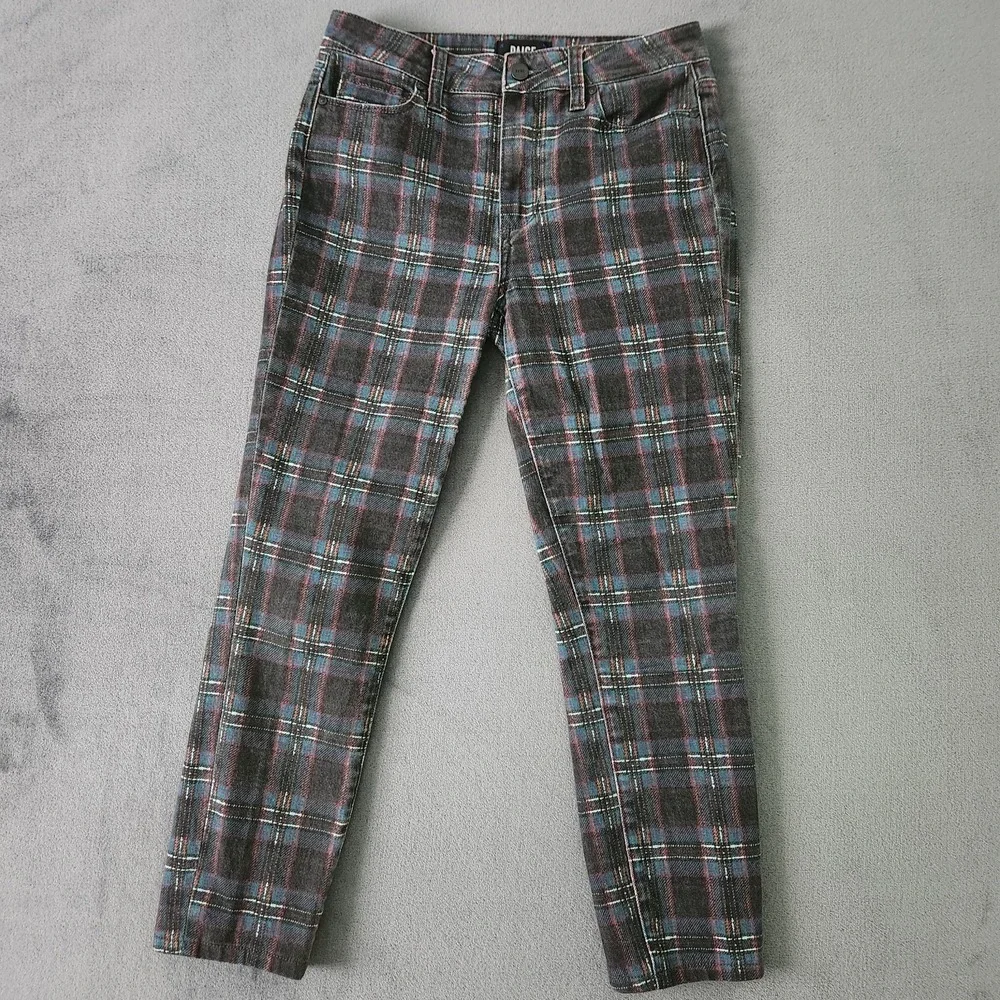 Y2k Paige Pants‎ Womens Size 27 Hoxton Skinny Plaid Ankle